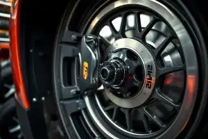 Nahaufnahme von Porsche-Bremskomponenten mit frischer Bremsflüssigkeit vor einem Trackday-Einsatz