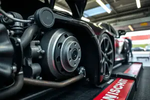 Nahaufnahme von Porsche-Motorkomponenten und Reifendimensionen in hyperrealistischer 8K-Detailaufnahme