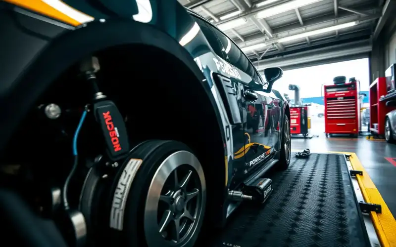 Porsche-Motor im Detailblick auf dem Prüfstand – Leistungsmessung beim Trackday-Tuning