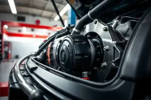 Nahaufnahme eines Porsche-Motors mit präzisen Details, ideal für Diskussionen über PSM-Einstellungen auf der Rennstrecke