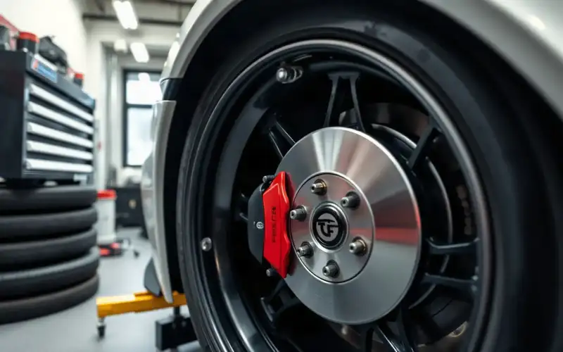 Porsche-Motor auf dem Prüfstand: Detailaufnahme von PDK-Getriebe und Chiptuning-Komponenten in 8K-Qualität